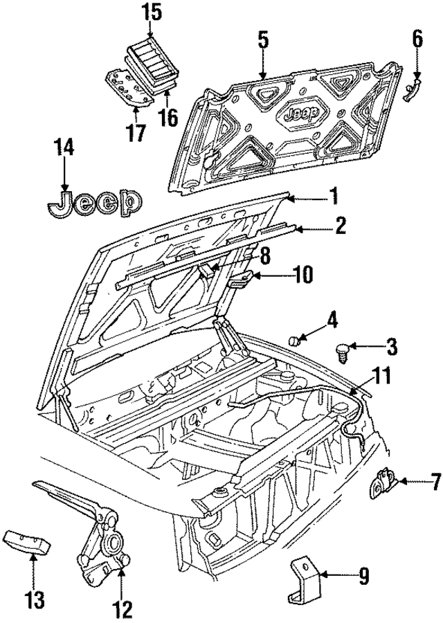 55295753 - Body: Hood for Mopar Image