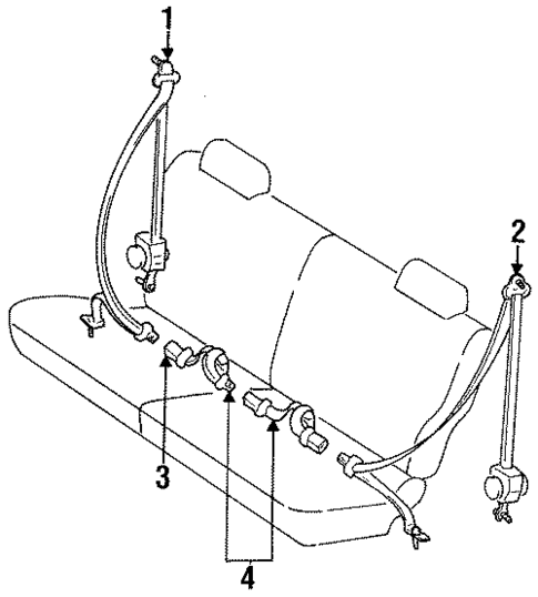 Rear Seat Belts for 1995 Toyota Land Cruiser #0