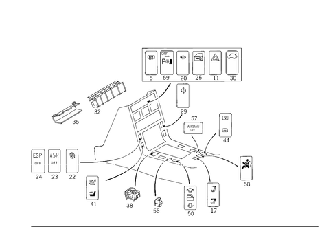 Switch for 1985 Mercedes-Benz 500SEC #1