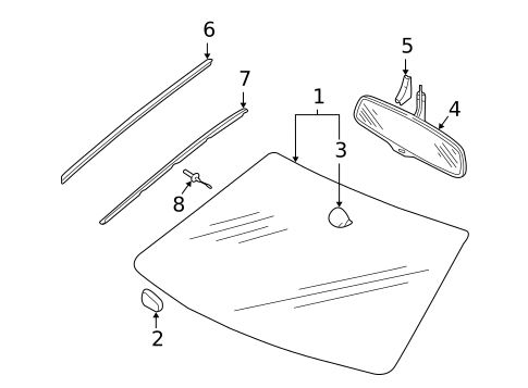 Glass - Windshield for 2007 Audi A4 Quattro #0