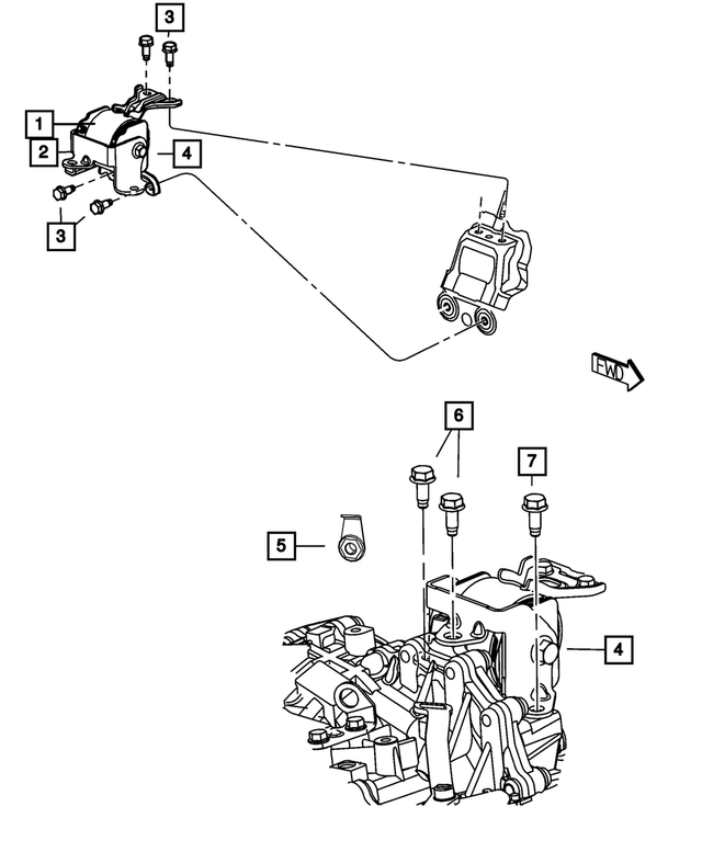 5105465AG - 2.0L Gas; Engine: Transmission Mount Bracket for Mopar Image