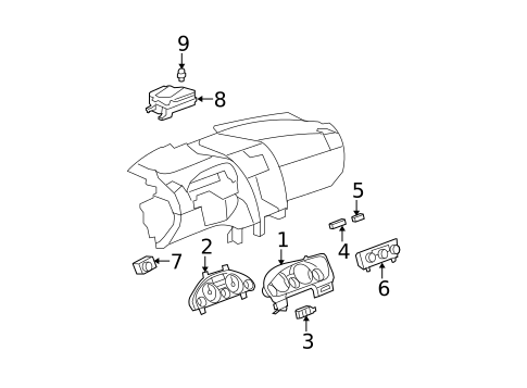Cluster & Switches for 2017 GMC Acadia Limited #0