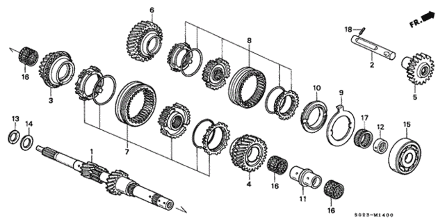 MT Mainshaft (DOHC) for 1999 Honda Civic #0