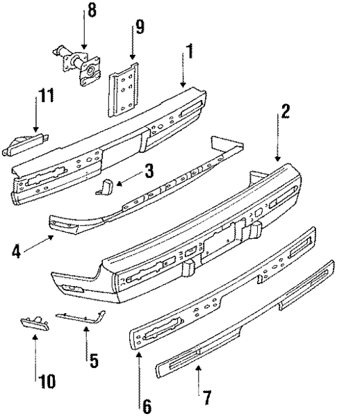 Bumper & Components - Rear for 1986 Oldsmobile Toronado #0