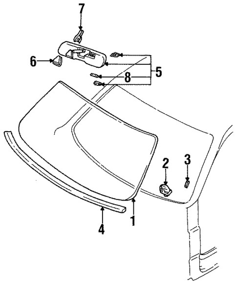 Glass - Windshield for 1997 Isuzu Hombre #0