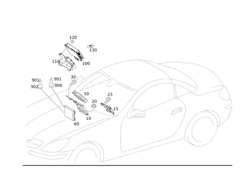 Electrical Compartment in Co-Driver Legroom for 2008 Mercedes-Benz SLK280 #0