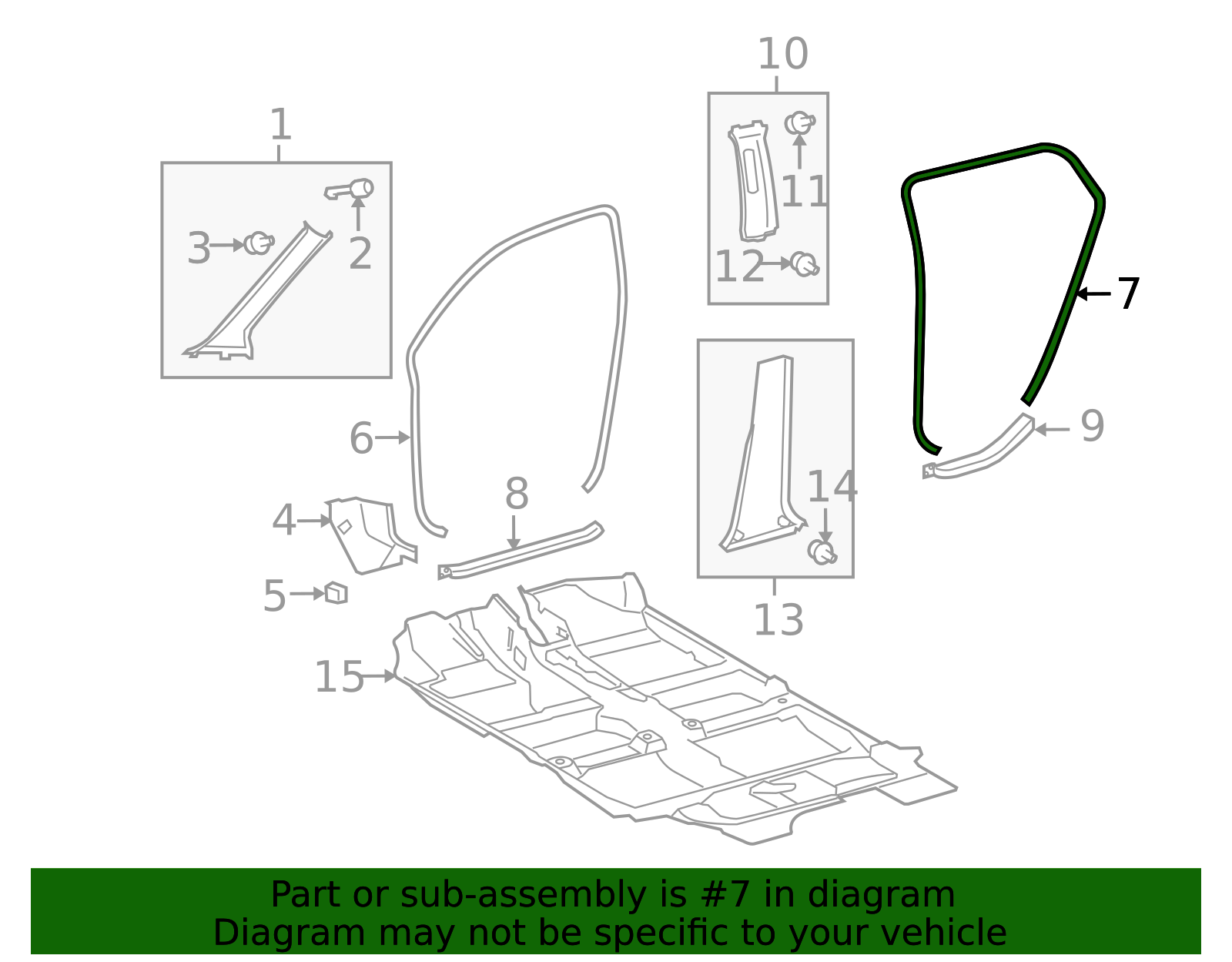 Genuine Official Toyota Surround Weather-Strip part# 62332-52090