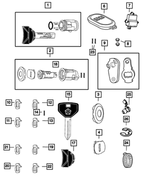 4778149 - Wiper/Lock Cylinder and Keys: Door Lock Cylinder Cap for Chrysler: 300M, Aspen, Concorde, Sebring, Town &amp; Country, Voyager | Dodge: Caravan, Dakota, Durango, Grand Caravan, Intrepid, Neon, Ram 1500, Ram 2500, Ram 3500, Stratus, Viper | Jeep: Grand Cherokee, Liberty | Ram: Dakota Image