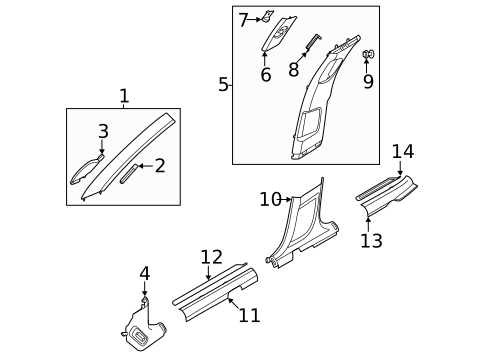 Interior Trim - Pillars for 2025 Genesis GV70 #0