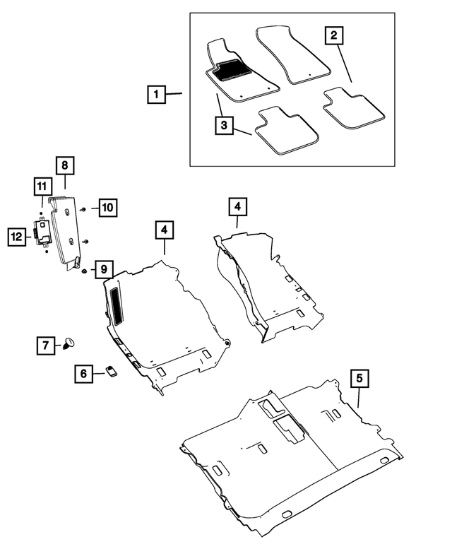 1NG42DX9AD - Interior Trim: Front Floor Carpet, Right for Mopar Image