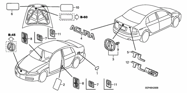 Emblems - Caution Labels for 2004 Acura TL #0