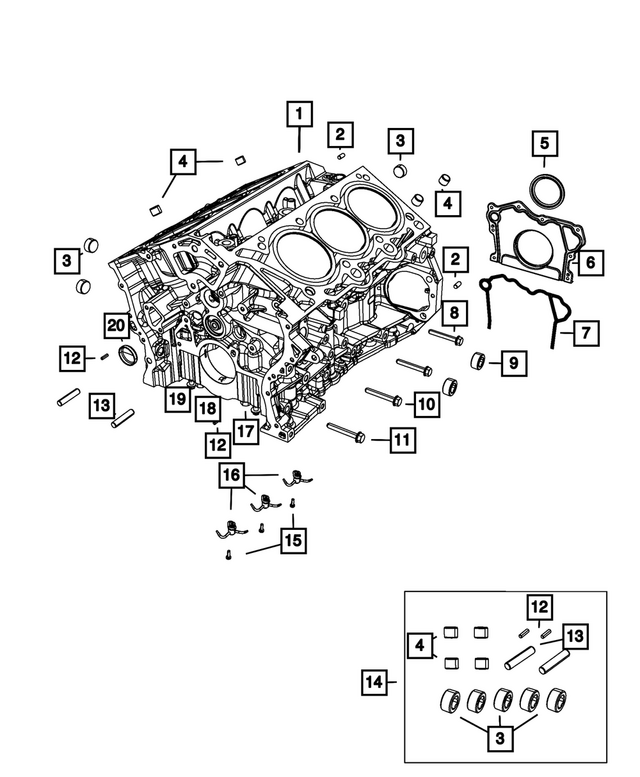 6511682AA - 3.6L Gas; Engine: Pipe Plug, Rear for Mopar Image