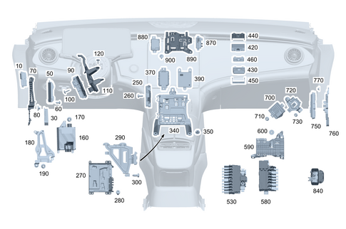 Control Units/Fuse Boxes/Relays in Vehicle Interior for 2026 Mercedes-Benz Maybach EQS 680 SUV #0