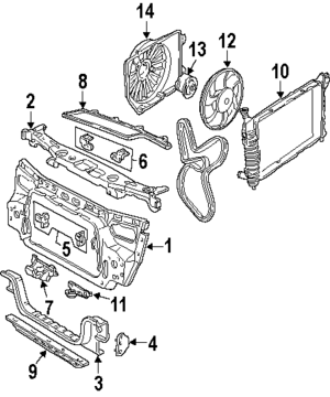 F2DZ8B455D - Cooling System: Radiator Support Upper Bracket for Ford Image