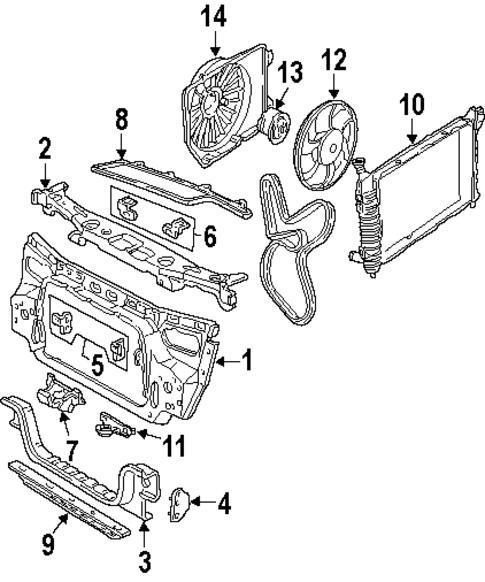 Radiator Support for 1992 Mercury Sable #0
