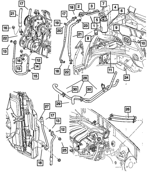 Air Conditioner and Heater Plumbing for 2007 Chrysler PT Cruiser #1