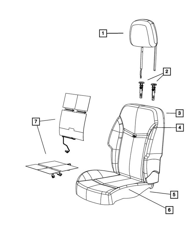 1WU31DX9AB - Interior Trim: Front Headrest for Mopar Image
