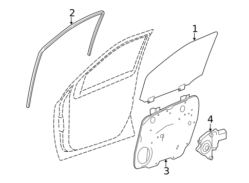Glass - Front Door for 2012 Mercedes-Benz R 350 #0