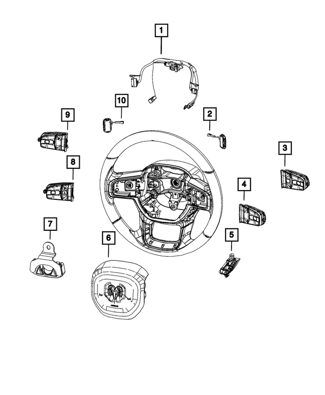 68716779AA - Steering: Steering Wheel Wiring for Mopar Image image