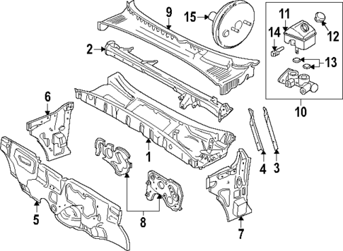 Master Cylinder - Components On Dash Panel for 2000 Saturn LS #0