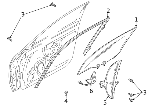 Glass - Front Door for 1999 Nissan Altima #0
