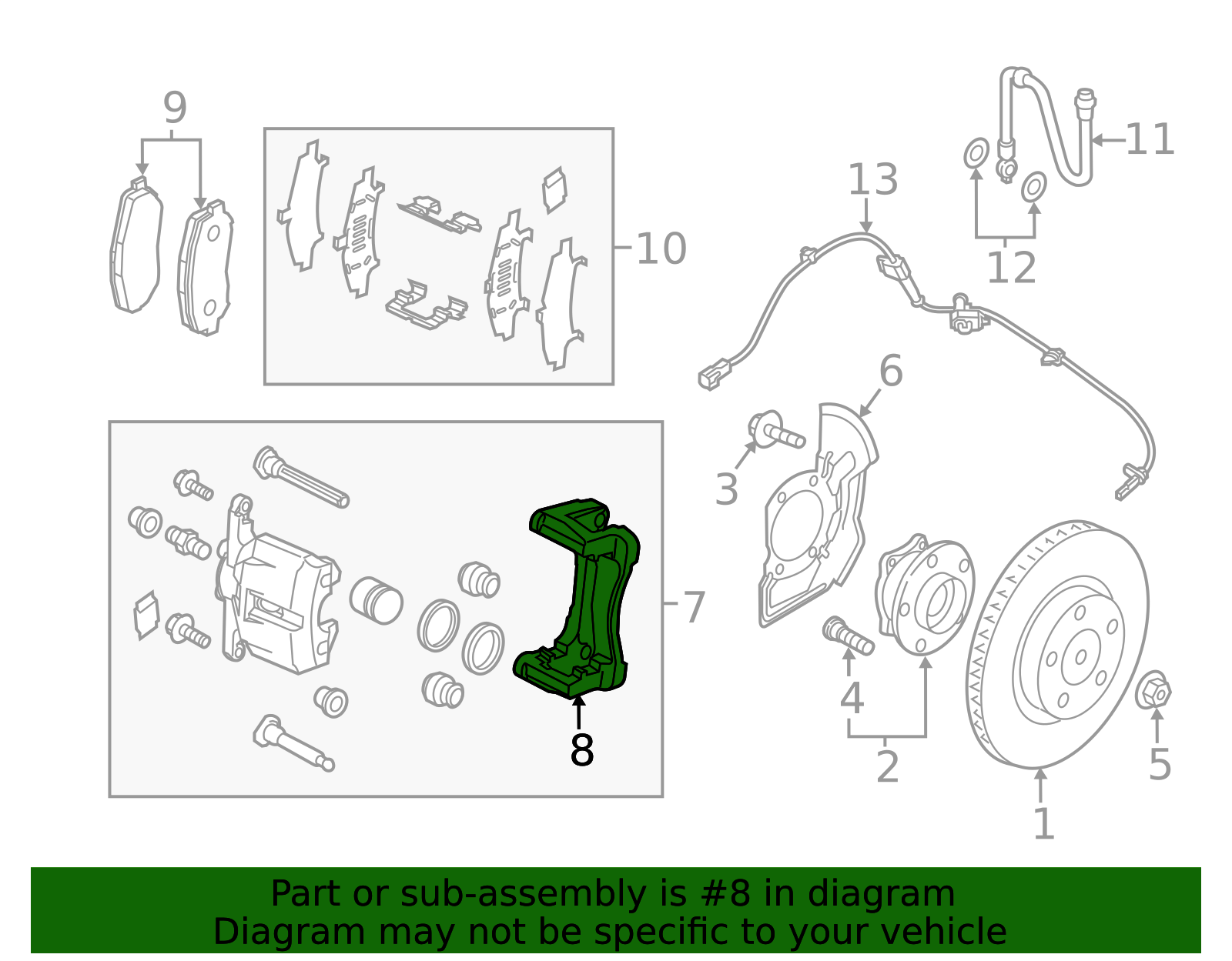 BJS7-33-291 - Caliper Support - 2014-2018 Mazda 3 | Mazda Swag