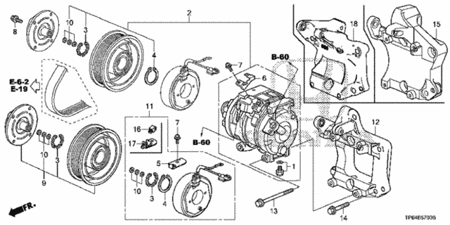 A/C Compressor (V6) for 2012 Honda Crosstour #0
