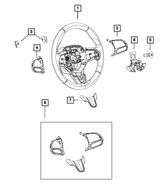 6VD91ML2AA - Steering: Steering Wheel for Mopar Image