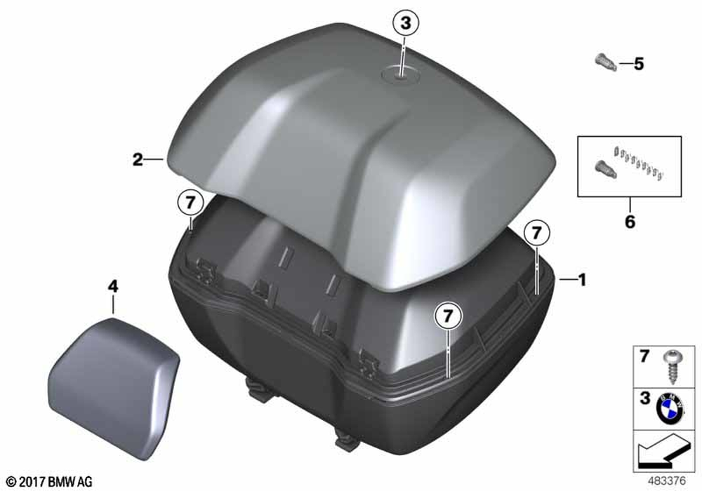 77439457185 - Outer Shell, Topcase Cover - Black Storm 2014