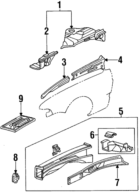 Structural Components & Rails for 1995 Acura Legend #0