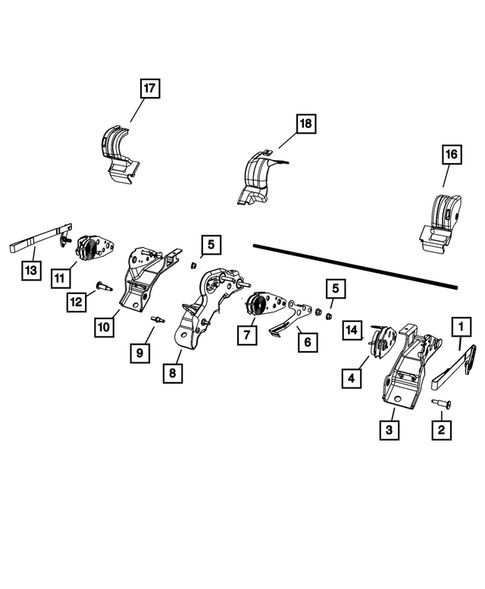 Rear Seats - Second Row - Adjusters, Recliners, Shields and Risers for 2008 Jeep Liberty #0