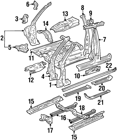 Floor for 1993 Lexus ES300 #0