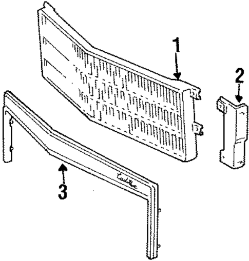Grille & Components for 1985 Cadillac Fleetwood #0