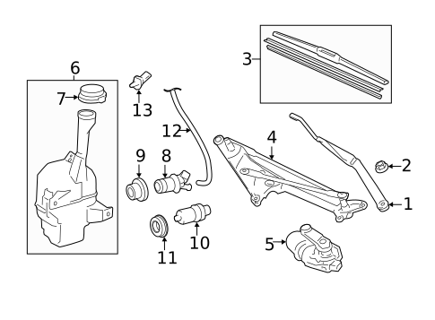 Wiper & Washer Components for 2007 Toyota Camry #0