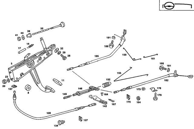 1234201385 - : Brake Cable for Mercedes-Benz: 280C, 280CE Image