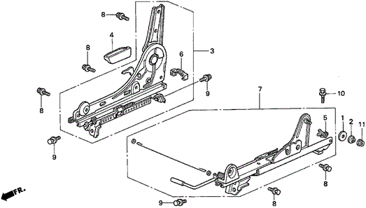 Right Front Seat Components (1) for 1996 Acura TL #0