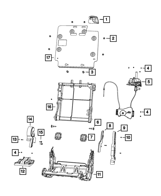 68339479AA - : Rear Seat Back 40% Frame for Mopar Image