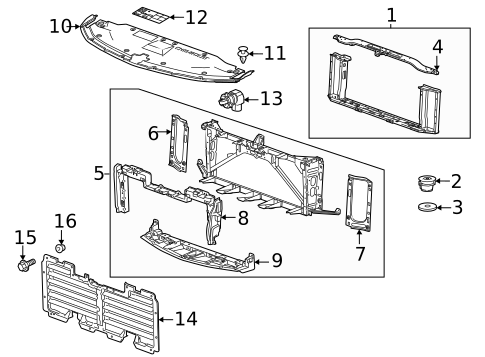 Radiator Support for 2020 Chevrolet Suburban #0