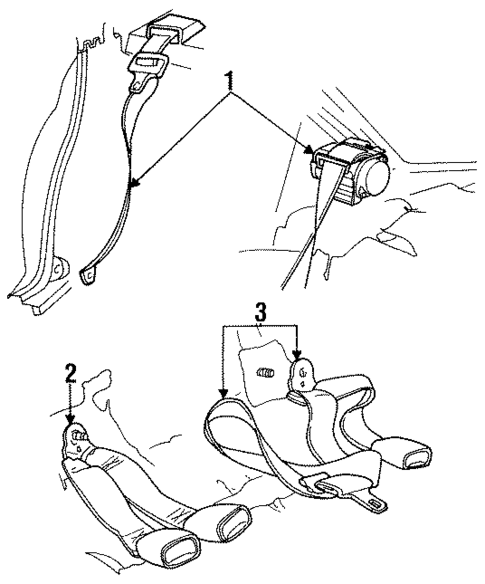 Rear Seat Belts for 1994 Chrysler Concorde #0