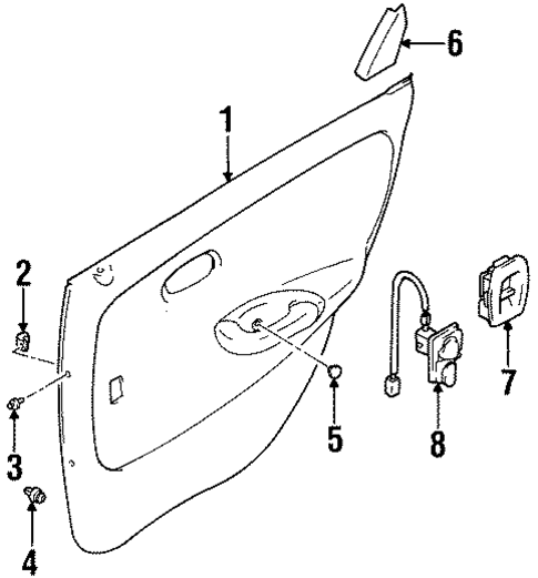 Interior Trim - Rear Door for 2001 Suzuki Esteem #0