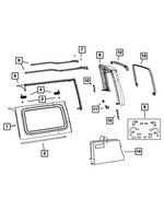 6TT50TZZAA - Body Sheet Metal Except Doors: Quarter Window, Right for Jeep: Wrangler Image