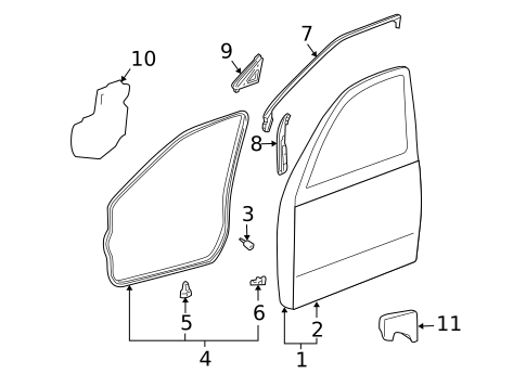 Door & Components for 2004 Lexus LS430 #0