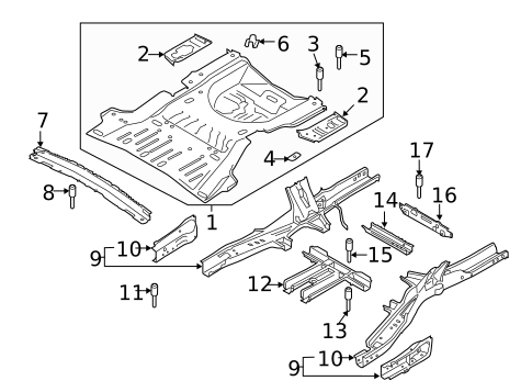 Rear Floor & Rails for 2024 Ford Explorer #0