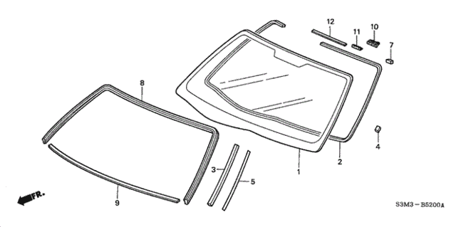 Front Windshield for 2003 Acura CL #0