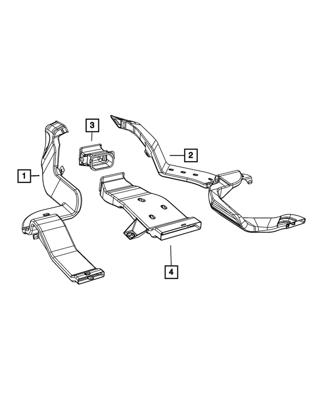68148788AA - Air Conditioners and Heaters: Floor Duct for Mopar Image