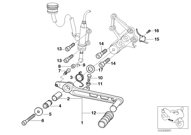 35217661755 - : Brake Pedal for BMW-Motorrad Image