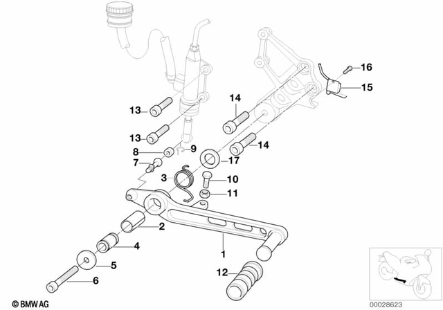 35217669755 - Pedals: Footbrake Lever, Black -  for BMW-Motorrad Image