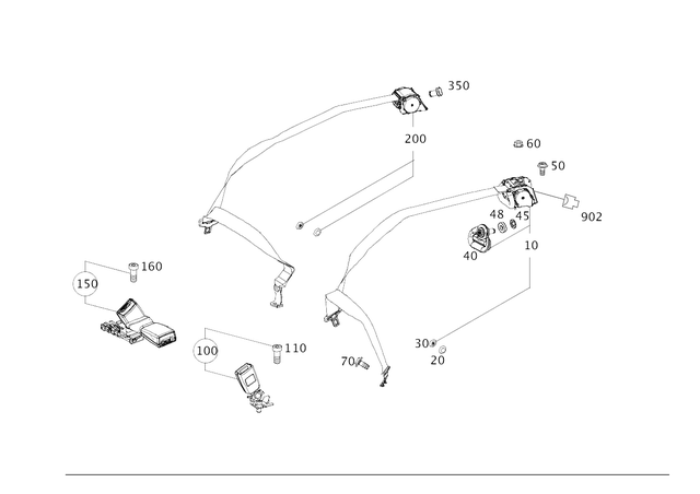 2138602285 - Rear Seat: Seat Belt for Mercedes-Benz: E53 AMG, E63 AMG S Image image