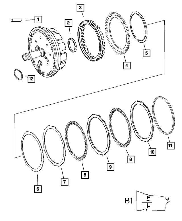 « 52108023AA – Automatic Transmission 5 Speed [DGJ/DJU] : Rappel De Piston Ressort pour Mopar Image »