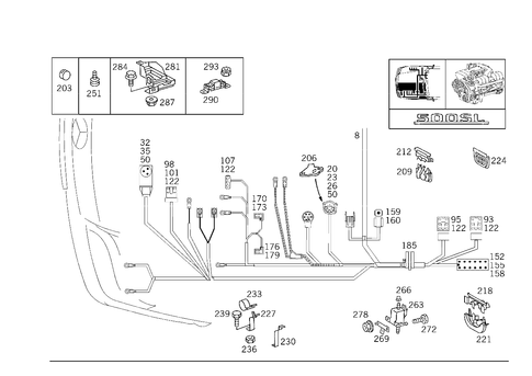 Engine Cable Harness for 1993 Mercedes-Benz 600SL #2